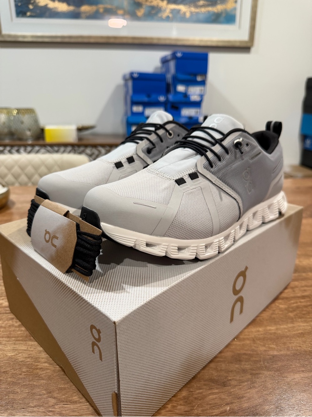 On Cloud 5 WP Mesh Sneakers Glacier/White Size M8/W9.5 BNIB MSRP 200$